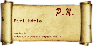 Piri Mária névjegykártya